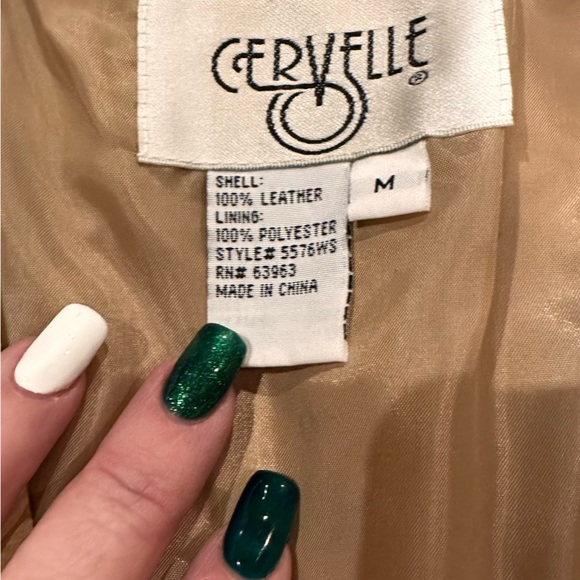 EUC! CERVELLE Women’s Leather Jacket Beige Blazer pickets Soft Suede Lined M - Picture 2 of 5